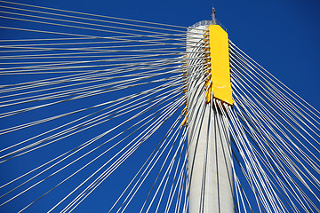 Image showing Suspension bridge with cables