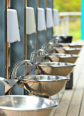 Image showing sinks and taps outdoor