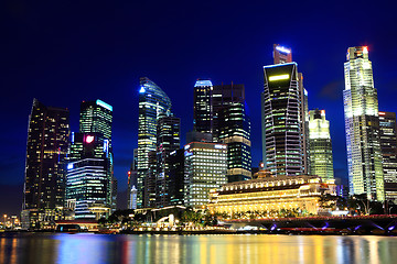 Image showing Singapore city skyline at night