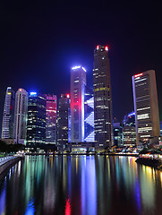 Image showing Singapore city skyline at night