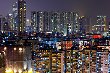 Image showing Hong Kong with crowded buildings at night 