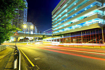 Image showing Highway at night in modern city