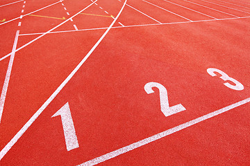 Image showing Running track start line