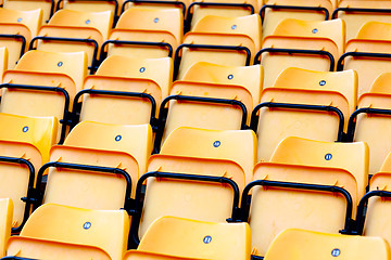 Image showing yellow plastic seats at stadium