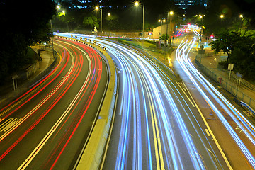 Image showing urban city with car light