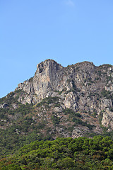 Image showing Lion Rock, lion like mountain in Hong Kong, one of the symbol of