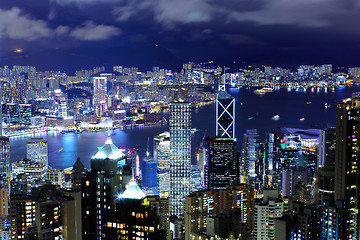 Image showing Hong Kong with crowded building at night