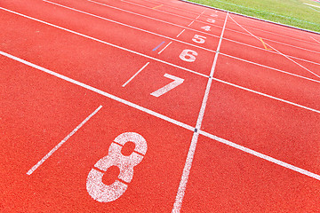Image showing Running track start line