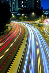 Image showing urban city with car light