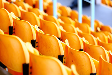 Image showing yellow plastic seats at stadium