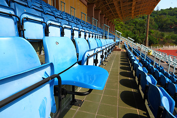 Image showing plastic seats at stadium