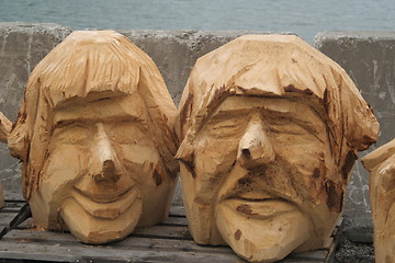 Image showing Carved faces