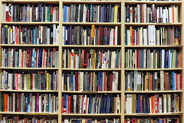 Image showing Bookshelf in library