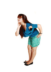 Image showing Girl bending forwards.