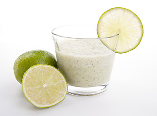 Image showing fresh tasty lime citrus yoghurt shake dessert isolated