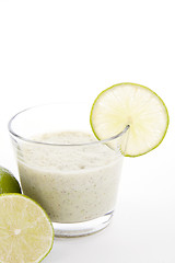 Image showing fresh tasty lime citrus yoghurt shake dessert isolated