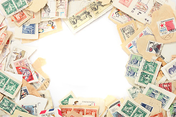 Image showing postage stamps background