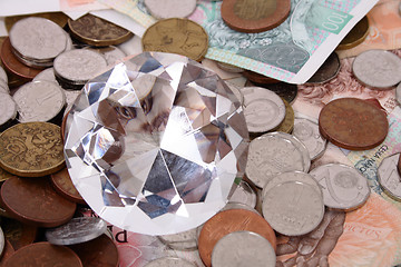 Image showing diamond and czech money