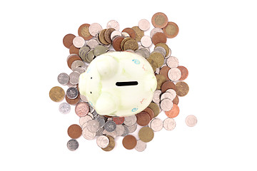 Image showing coin bank and czech money