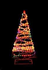 Image showing xmas tree from the christmas lights