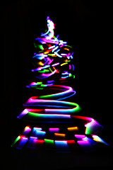 Image showing xmas tree from the christmas lights