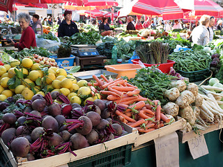 Image showing Colorful vegetable market in Zagreb