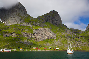 Image showing Fishing boat in fjord