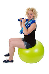 Image showing Young woman working out