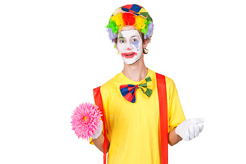 Image showing Clown with flower