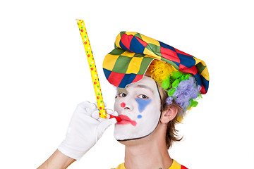 Image showing Clown with whistle