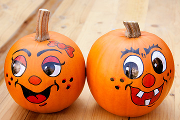 Image showing Painted pumpkins