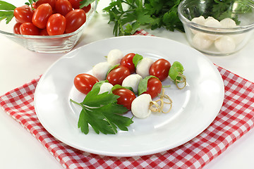 Image showing mozzarella skewers