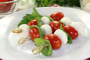 Image showing mozzarella skewers