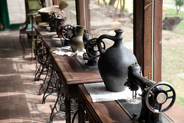 Image showing Antique sewing machines