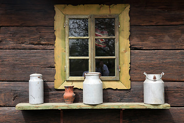 Image showing Window on an old wooden farmhouse