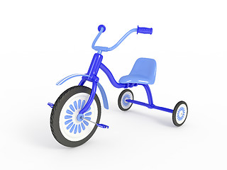 Image showing Blue tricycle isolated 3d render