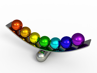 Image showing Isolated color spheres 3d render