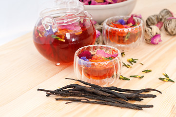 Image showing Herbal natural floral tea infusion with dry flowers