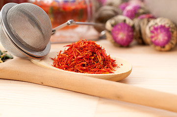 Image showing Herbal natural floral tea infusion with dry flowers