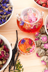 Image showing Herbal natural floral tea infusion with dry flowers