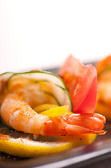 Image showing colorful  prawn shrimps appetizer snack