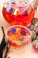 Image showing Herbal natural floral tea infusion with dry flowers