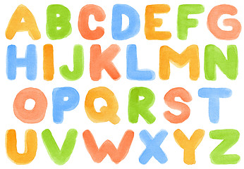 Image showing Watercolor alphabet