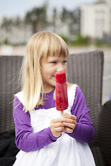 Image showing Girl with popsicle