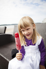 Image showing Girl with popsicle