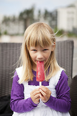 Image showing Girl with popsicle