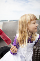 Image showing Girl with popsicle