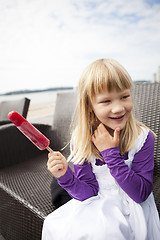 Image showing Girl with popsicle