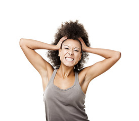 Image showing Excited young woman