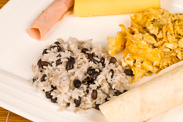 Image showing Gallo pinto breakfast